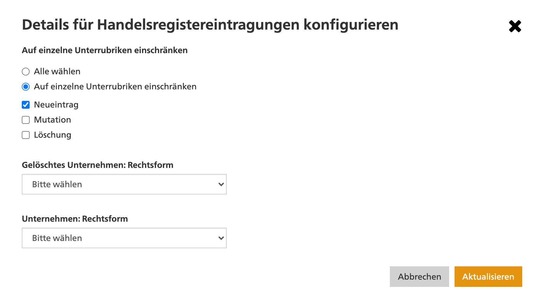 SHAB: Neueintrag